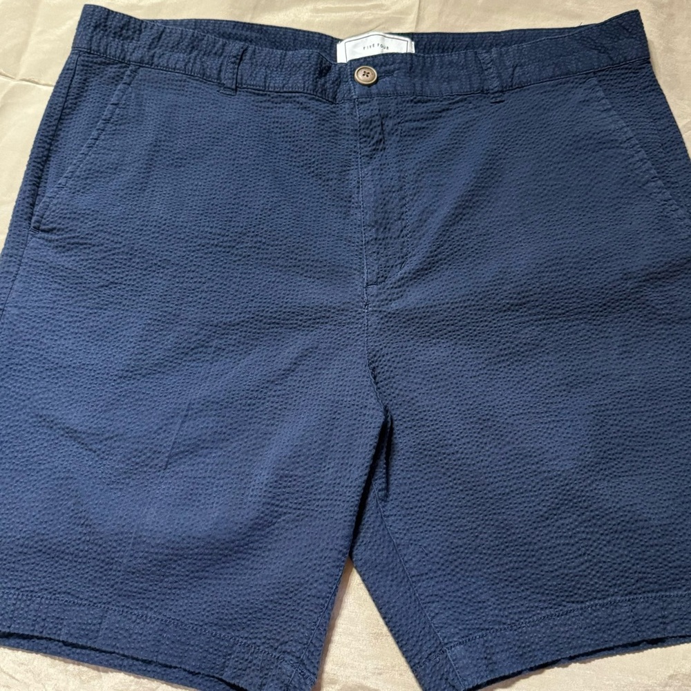 Five Four Blue Flat Front Shorts